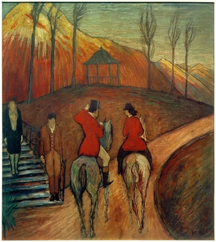 Paesaggio con cavaliere e amazzone